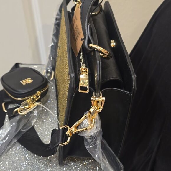 Steve Madden BEvelyn Rhinestone Logo Satchel - Picture 6 of 10